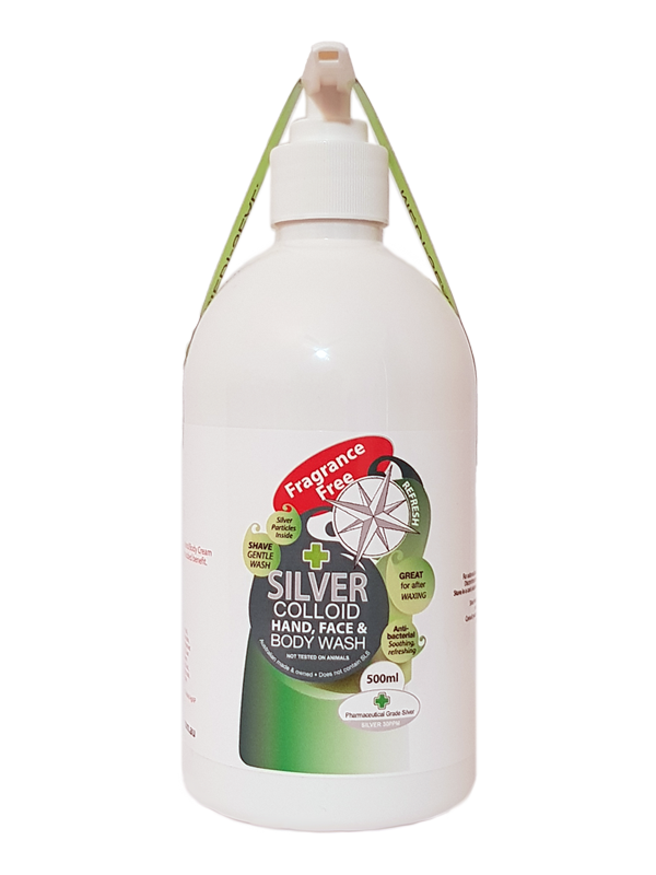 Silver Health Silver Colloid Face & Body Wash (fragrance free) 500ml