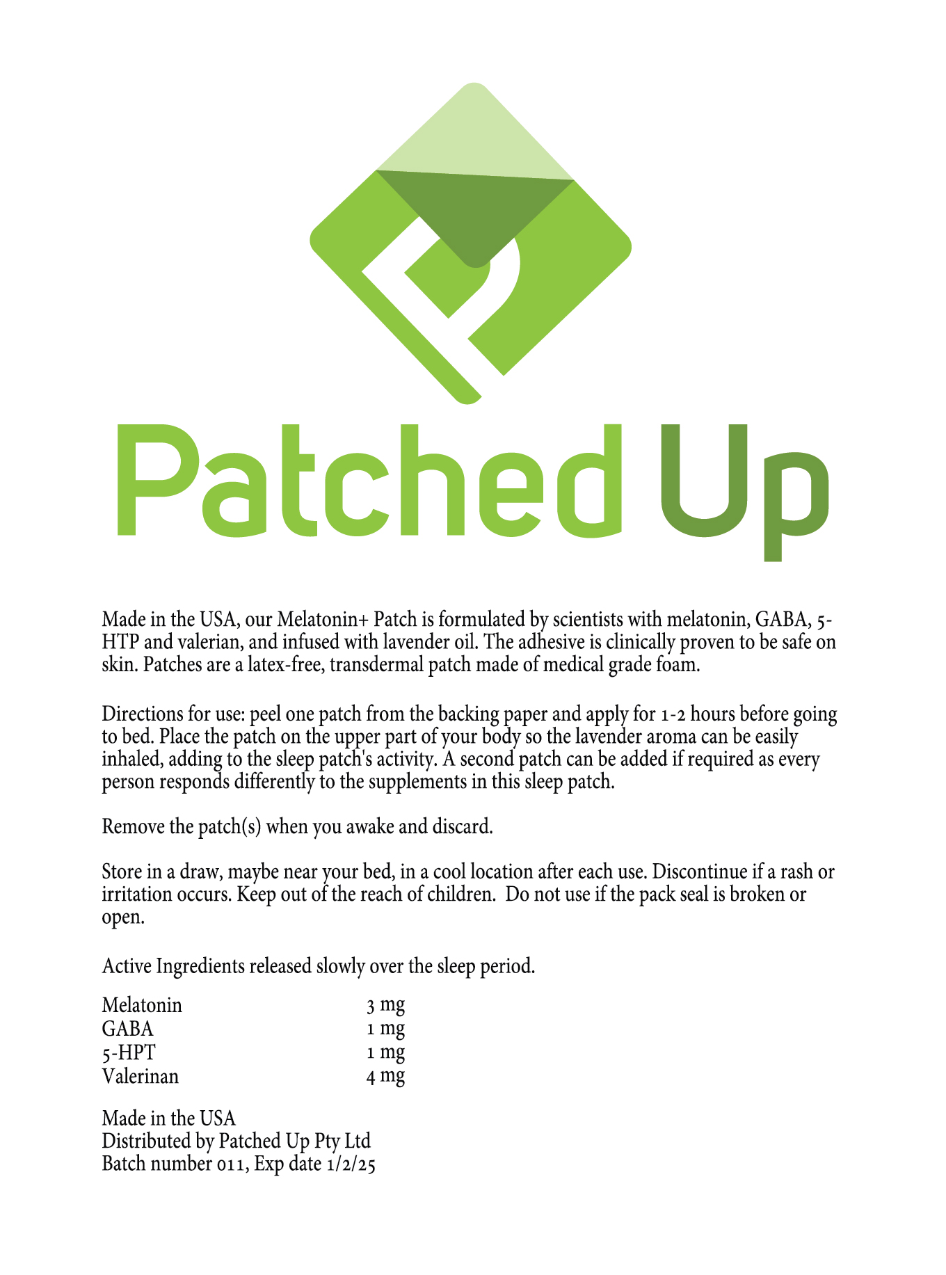 Patched Up Melatonin + Sleep Patches Sleep Patches (30 patches) - Image 2